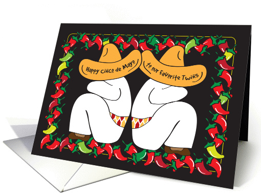 Cinco De Mayo / To Male Twins, sombreros card (793829)