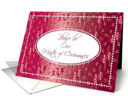Wedding / Master of Ceremonies, red lace card (794262)