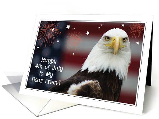 4th of July / To Friend, Bald Eagle with Fireworks card (796620)