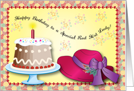 Birthdays / Red Hat Lady card
