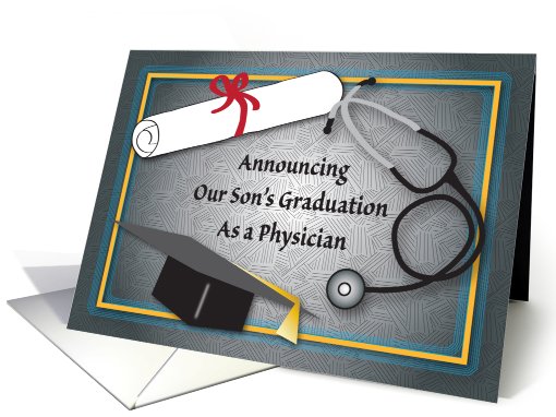 Announcement / Son Graduating, Physician card (808948)