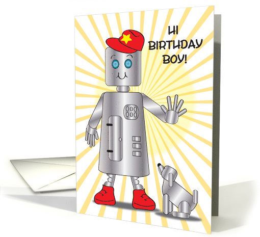 Birthdays, Like a Grandson to me, robots card (814175)