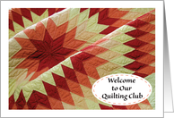 Welcome / To Quilting Club card