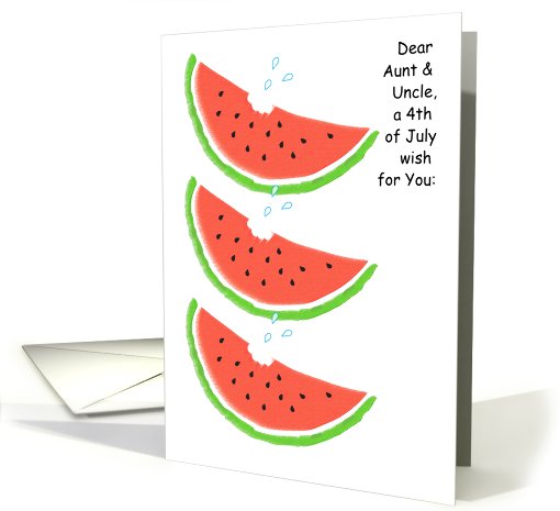 4th of July / Aunt & Uncle, watermelons card (816203)