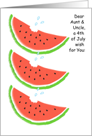 4th of July / Aunt & Uncle, watermelons card