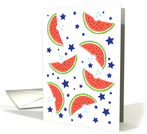 4th of July / Daughter & Son in Law Watermelon & Stars card (816465)