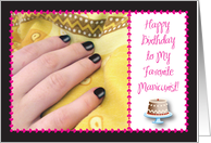 Birthdays / To Manicurist, hand card