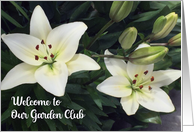 Welcome To Garden Club White Lilies card