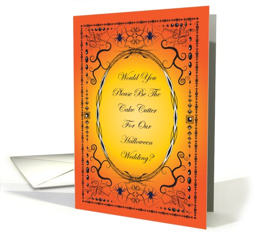 Cake Cutter request for Halloween Wedding card (820067)
