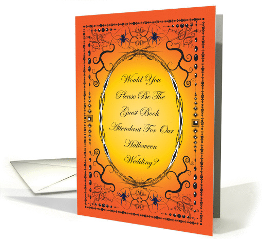 Halloween Wedding Guest Book Attendant card (820069)