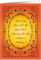 Halloween Wedding Guest Book Attendant card