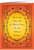 Halloween Wedding Maid of Honor card
