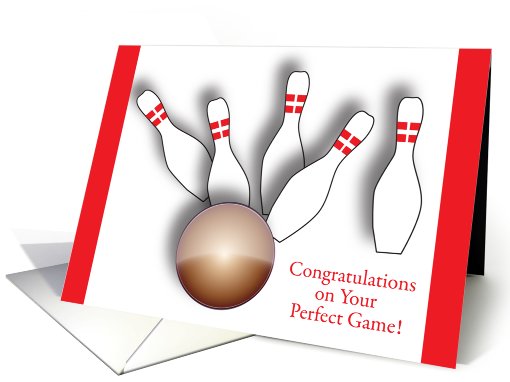Congratulations / Bowling Perfect Game card (822821)