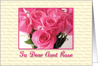 Birthdays / To Aunt Rose, pink roses card