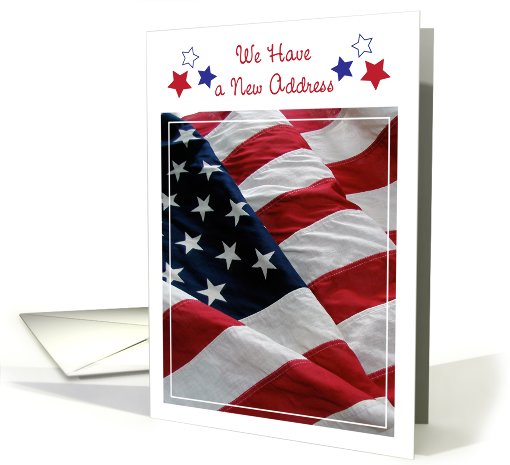 Announcement / New Address, Military, U. S. Flag card (825170)