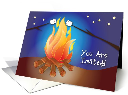 Invitations / Back Yard Camp Out, camp fire card (825230)