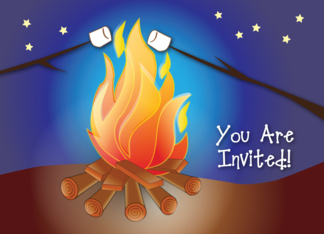 Invitations / Back Yard Camp Out, camp fire