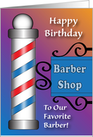 Birthdays For Barber Hair Cutter card