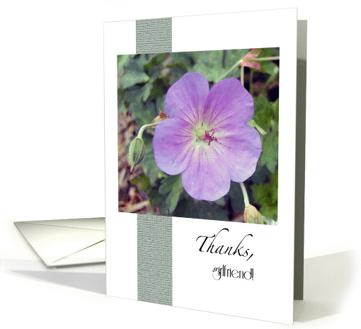 Thank You / To Girlfriend, lavender flower card (829314)