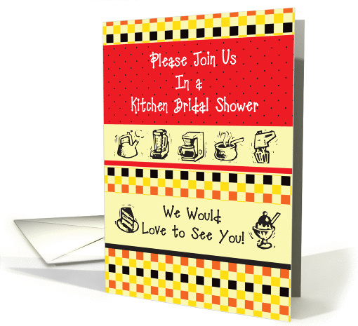 Invitations / To Kitchen Bridal Shower, recipe card (833447)