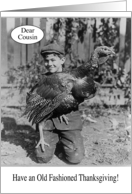 Thanksgiving to Cousin, Turkey, Boy card
