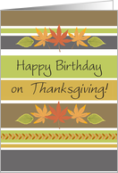 Birthdays / on Thanksgiving, fall leaves card