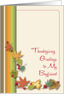 Thanksgiving Greetings to Boyfriend card