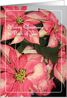 Christmas To Both of You, Couple, Pink Poinsettia card