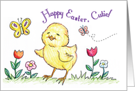 Easter to Granddaughter, chick card