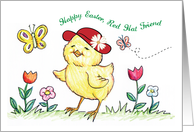 Easter to Red Hat Friend Chick Butterflies card