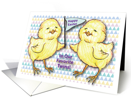 Happy Easter to Twins, chicks card (853669)