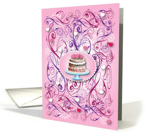 Valentine's Day For Baker, cake with hearts card (855319)