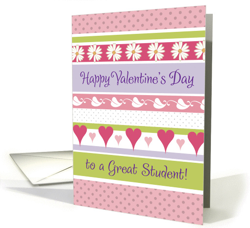 Valentine's Day / For student, hearts card (855326)