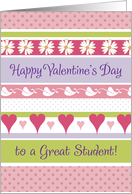Valentine’s Day / For student, hearts card