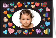Valentine Photo, colorful hearts card