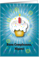 Birthday / To Grandson in Italian, blank inside card