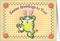 Easter / Frog in Bunny Ears card