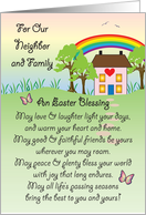 Easter / For Neighbor & Family, Blessing, House with Rainbow card