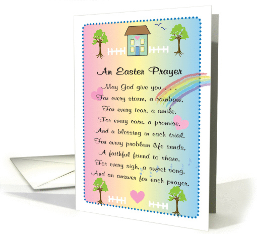 Easter / For Brother & Girlfriend, Prayer, House with Rainbow card