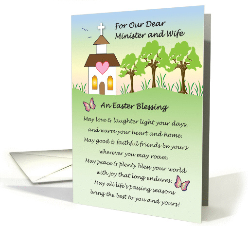 Easter / To Minister & Wife, Blessing card (862549)
