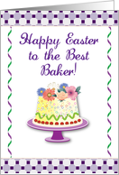 Easter / to Baker, cake, ribbon card