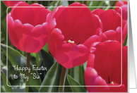 Easter / Like a Sister, red tulips card