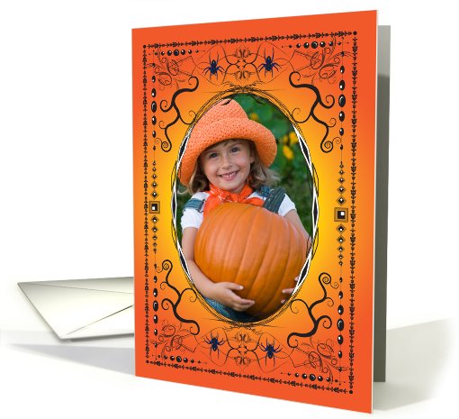 Halloween / Photo Card, spiders, gradient bkgrd. card (863786)
