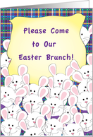 Easter / Brunch Invitation, bunnies, lunch card