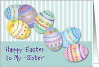 Easter / Like a Sister, decorated eggs card