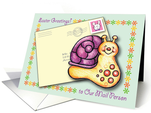 Easter, For Mail Delivery Person, snail card (866125)