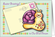 Easter, For Mail Delivery Person, snail card