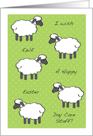 Easter / To Day Care Staff, sheep card