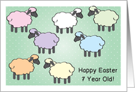 Easter / To 7 year old, pastel sheep card