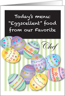 Easter / To Chef, decorated eggs card
